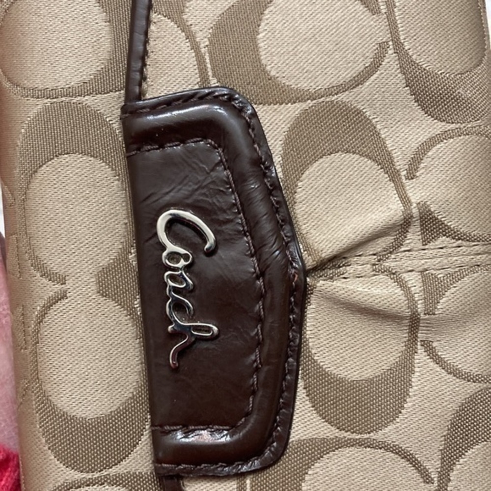 Coach Ashley brown gold checkbook wallet - Picture 8 of 13
